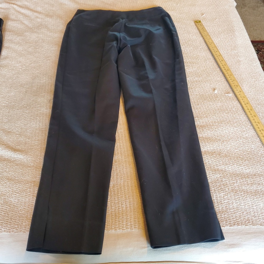 Chicos Black Straight‎ Leg Dress Pants Size 0.5 Small Stretch Cotton Trousers